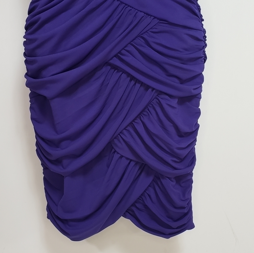 Deep Purple Ruffled Suzy Sheer Formal Dress - Picture 3 of 7